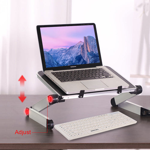 Foldable adjustable laptop stand for desk use