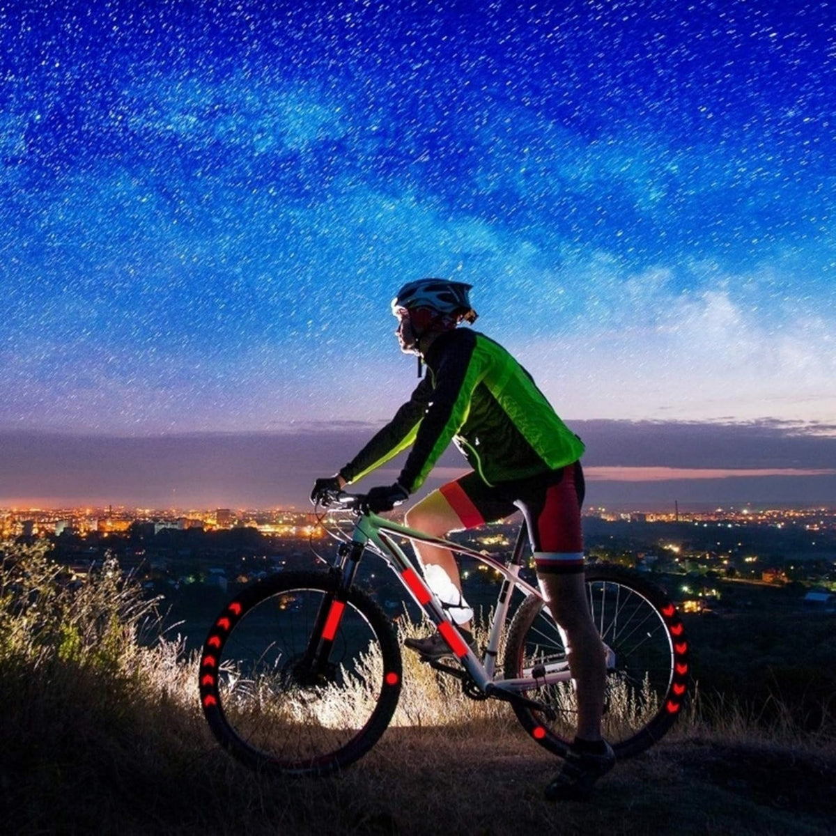 Reflective safety sticker set for bikes and helmets
