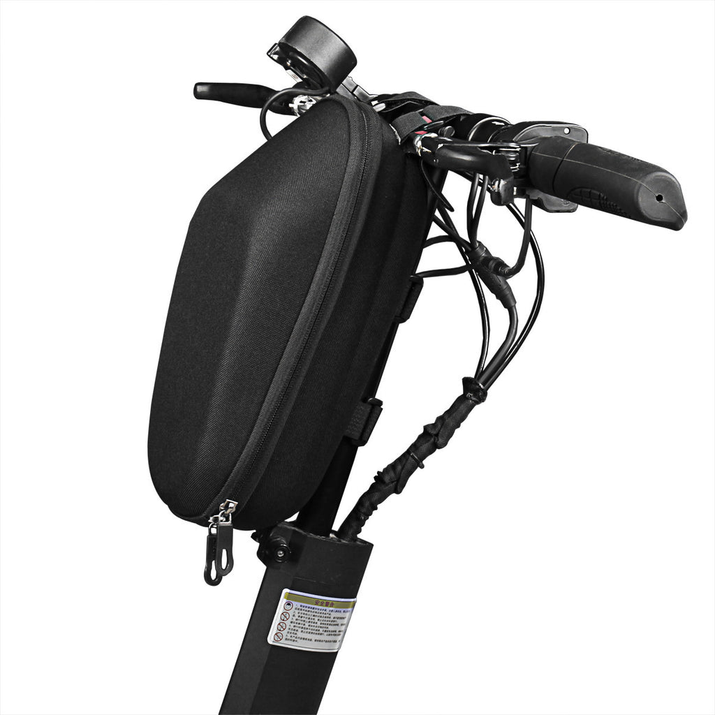 Waterproof front storage bag mounted on electric scooter handlebars