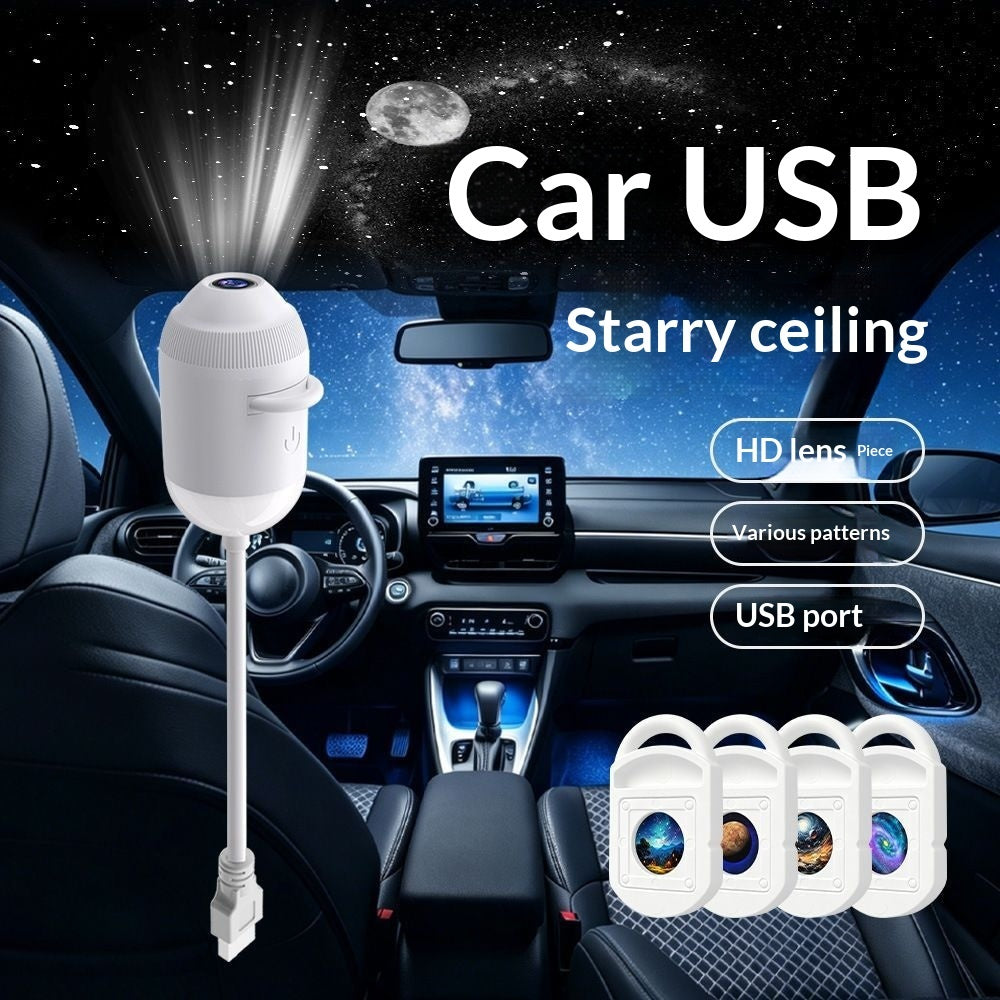 Galaxy star projector night light illuminating a bedroom ceiling