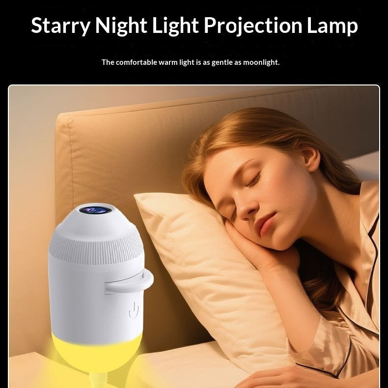 Galaxy star projector creating ambient lighting in a room